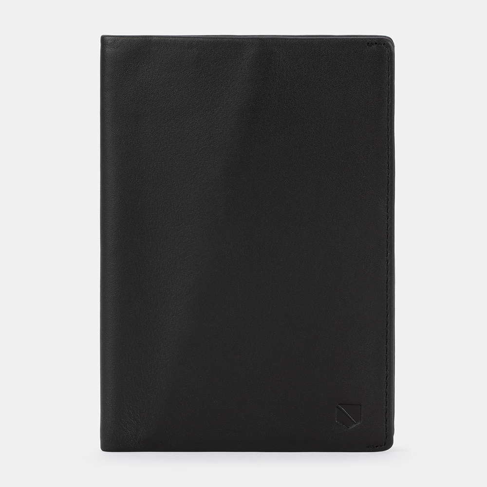 SLNT RFID Passport Wallet Leder - Schwarz