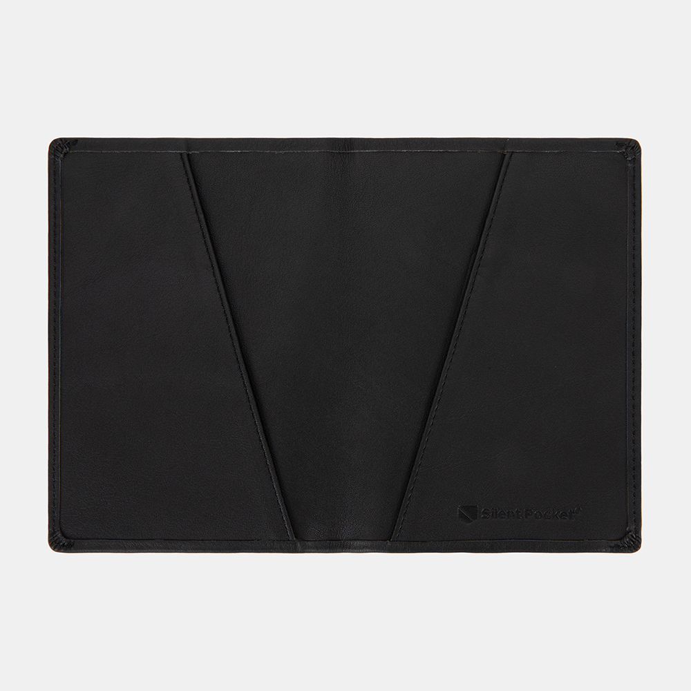 SLNT RFID Passport Wallet Leder - Schwarz